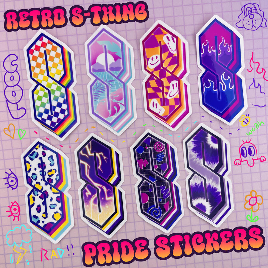 S-Thing Retro Pride Stickers